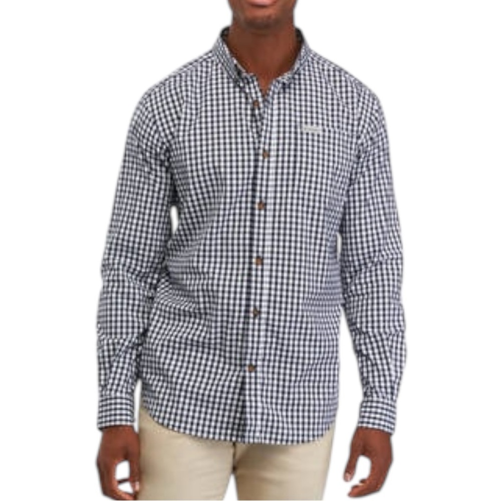 Columbia Men’s Rapid Rivers II Long Sleeve Button Down Shirt Navy Gingham 2X